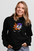 Triathlon Baskılı Unisex Siyah Kapüşonlu Sweatshirt