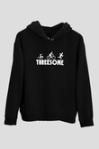 Triathlon Baskılı Unisex Siyah Kapüşonlu Sweatshirt