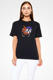 Triathlon Baskılı Unisex Siyah Tişört - Tshirt