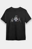 Triathlon Baskılı Unisex Siyah Tişört - Tshirt