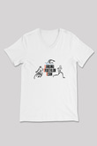 Triathlon Baskılı Unisex V Yaka Tişört - Tshirt