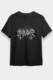 Tsjuder Baskılı Unisex Siyah Tişört - Tshirt