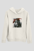 Tupac Baskılı Unisex Beyaz Kapüşonlu Sweatshirt