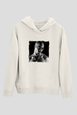 Tupac Baskılı Unisex Beyaz Kapüşonlu Sweatshirt