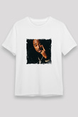 Tupac Baskılı Unisex Beyaz Tişört