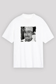 Tupac Baskılı Unisex Beyaz Tişört