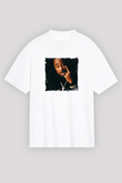 Tupac Baskılı Unisex Beyaz Tişört