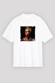 Tupac Baskılı Unisex Beyaz Tişört