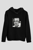Tupac Baskılı Unisex Siyah Hoodie