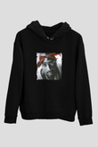 Tupac Baskılı Unisex Siyah Hoodie