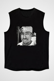 Tupac Baskılı Unisex Siyah Kolsuz Tişört