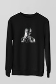 Tupac Baskılı Unisex Siyah Sweatshirt