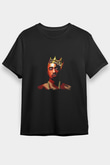 Tupac Baskılı Unisex Siyah Tişört