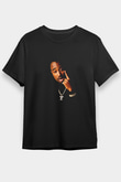Tupac Baskılı Unisex Siyah Tişört