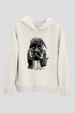 Tupac Shakur Beyaz Unisex Kapşonlu Sweatshirt