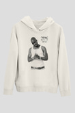 Tupac Shakur Beyaz Unisex Kapşonlu Sweatshirt