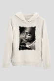 Tupac Shakur Beyaz Unisex Kapşonlu Sweatshirt