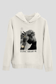 Tupac Shakur Beyaz Unisex Kapşonlu Sweatshirt