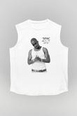 Tupac Shakur Beyaz Unisex Kolsuz Tişört