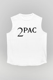 Tupac Shakur Beyaz Unisex Kolsuz Tişört