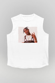Tupac Shakur Beyaz Unisex Kolsuz Tişört
