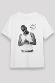 Tupac Shakur Beyaz Unisex Tişört T-Shirt - TişörtFabrikası