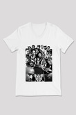 Tupac Shakur Beyaz Unisex V Yaka Tişört T-Shirt