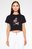 Tupac Shakur Siyah Crop Top Tişört