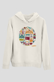 Türkiye Beyaz Unisex Kapşonlu Sweatshirt