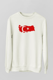Türkiye Beyaz Unisex Sweatshirt