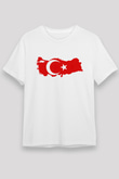 Türkiye Beyaz Unisex Tişört T-Shirt - TişörtFabrikası