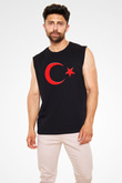 Türkiye Siyah Unisex Kolsuz Tişört