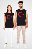 Türkiye Siyah Unisex Kolsuz Tişört