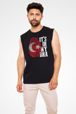 Türkiye Siyah Unisex Kolsuz Tişört