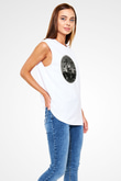 Turnstile Baskılı Beyaz Unisex Kolsuz Tişört - Tshirt
