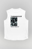 Turnstile Baskılı Beyaz Unisex Kolsuz Tişört - Tshirt