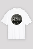 Turnstile Baskılı Beyaz Unisex Oversize Tişört - Tshirt