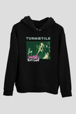 Turnstile Baskılı Unisex Siyah Kapüşonlu Sweatshirt