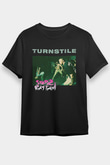 Turnstile Baskılı Unisex Siyah Tişört - Tshirt