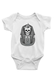 Tutankhamun Baskılı Beyaz Unisex Bebek Body - Zıbın