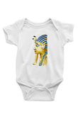 Tutankhamun Baskılı Beyaz Unisex Bebek Body - Zıbın