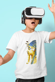 Tutankhamun Baskılı Beyaz Unisex Beyaz Çocuk Tişört - Tshirt