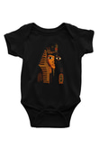 Tutankhamun Baskılı Unisex Siyah Bebek Body - Zıbın