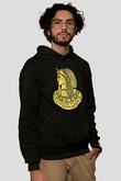 Tutankhamun Baskılı Unisex Siyah Hoodie