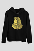 Tutankhamun Baskılı Unisex Siyah Hoodie