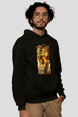 Tutankhamun Baskılı Unisex Siyah Hoodie