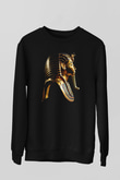 Tutankhamun Baskılı Unisex Siyah Sweatshirt