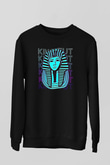 Tutankhamun Baskılı Unisex Siyah Sweatshirt