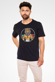 Tutankhamun Baskılı Unisex Siyah Tişört - Tshirt