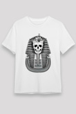 Tutankhamun Unisex Baskılı Beyaz Tişört - Tshirt
